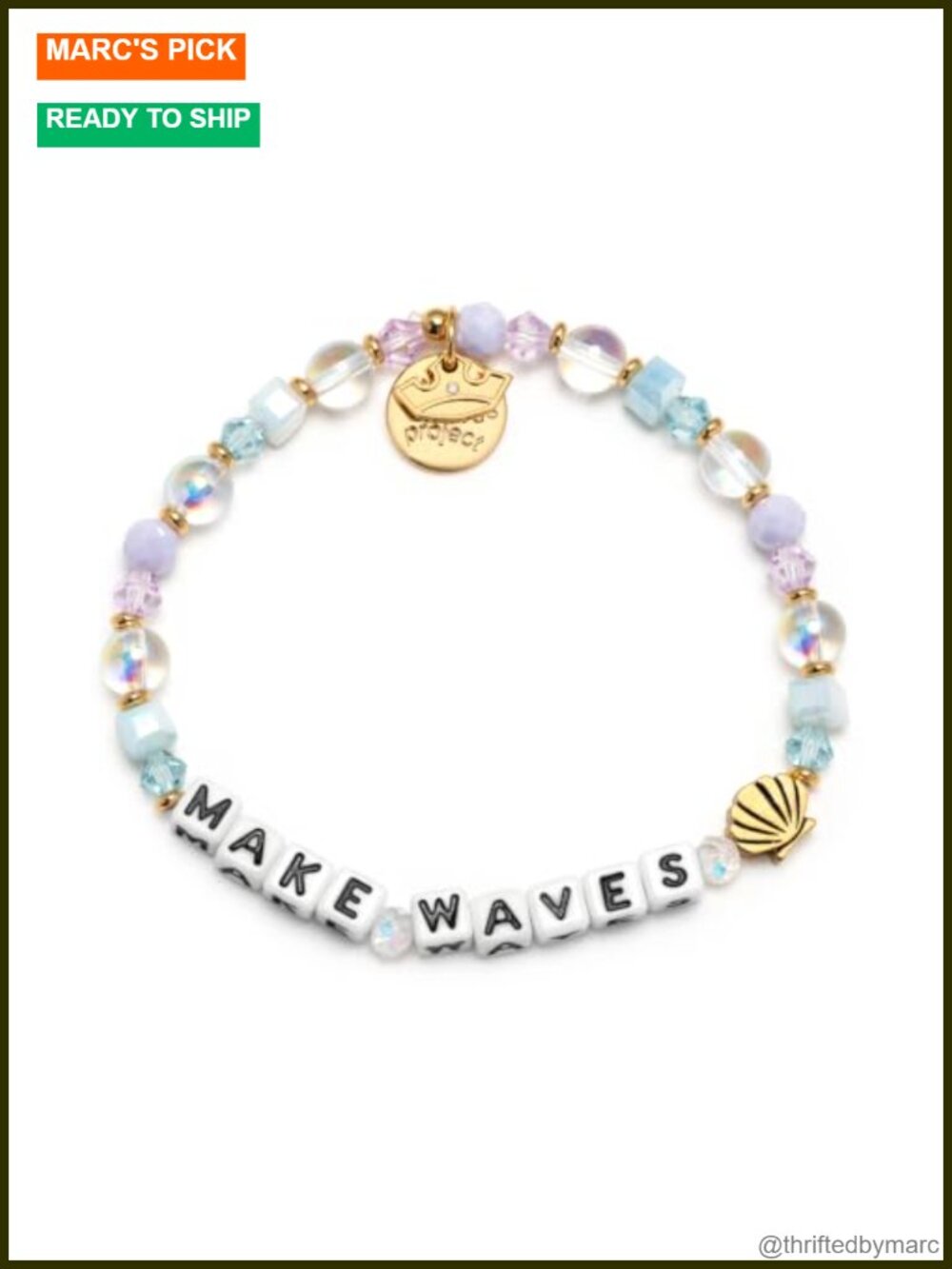 Gold Plated Brass Beaded Stretch Bracelet Inspirational Gift